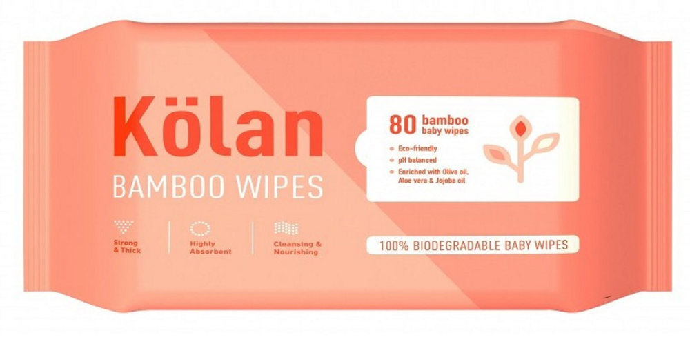 Eco-Friendly Bamboo Baby Wipes with Olive Oil, Aloe Vera & Jojoba Oil, 80 Wipes/Pack (Pack of 1)