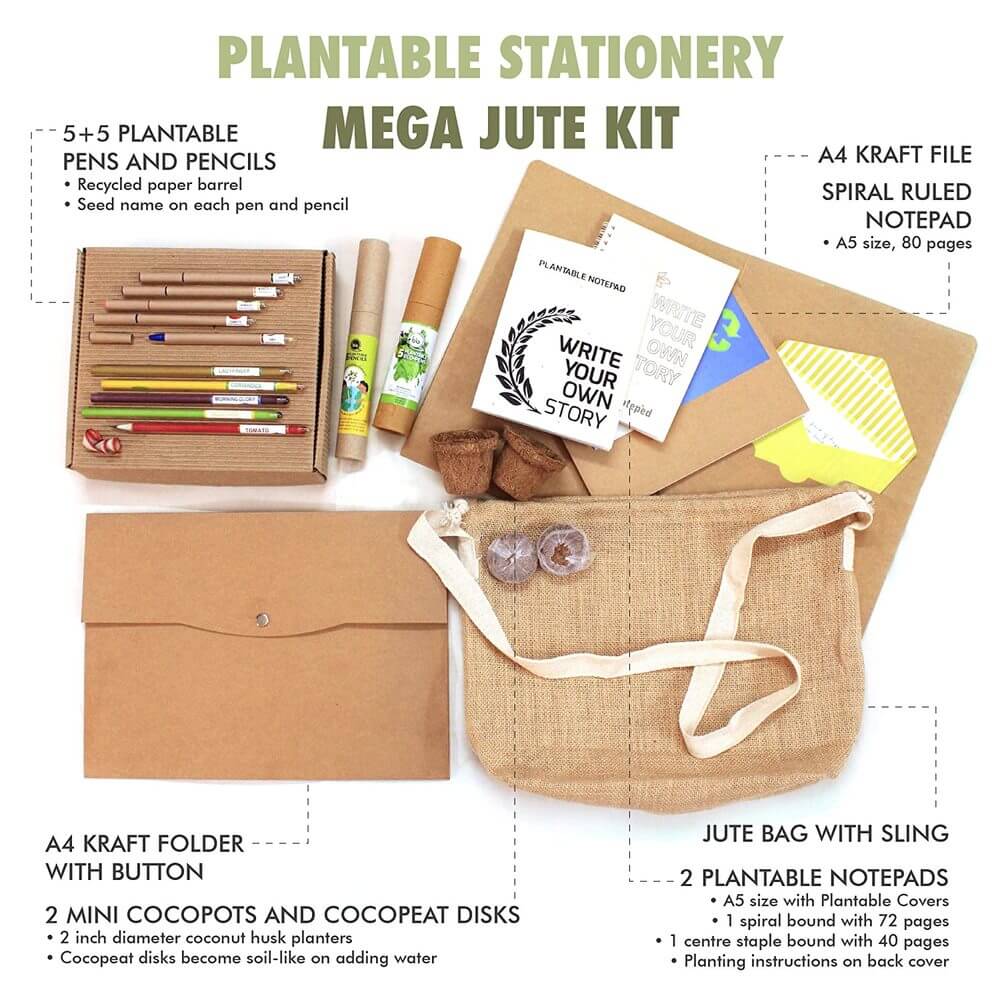 Eco Friendly Mega Jute Kit - Plantable stationary