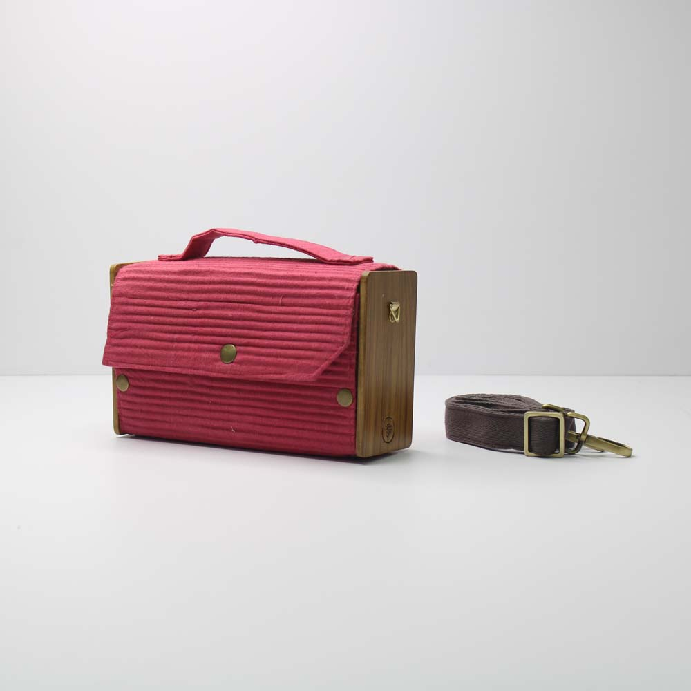 Box Sling Bag/Clutch Single Sleeve (Solid Pink)