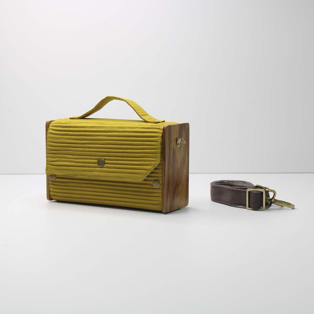 Box Sling Bag/Clutch Single Sleeve (Solid Yellow)