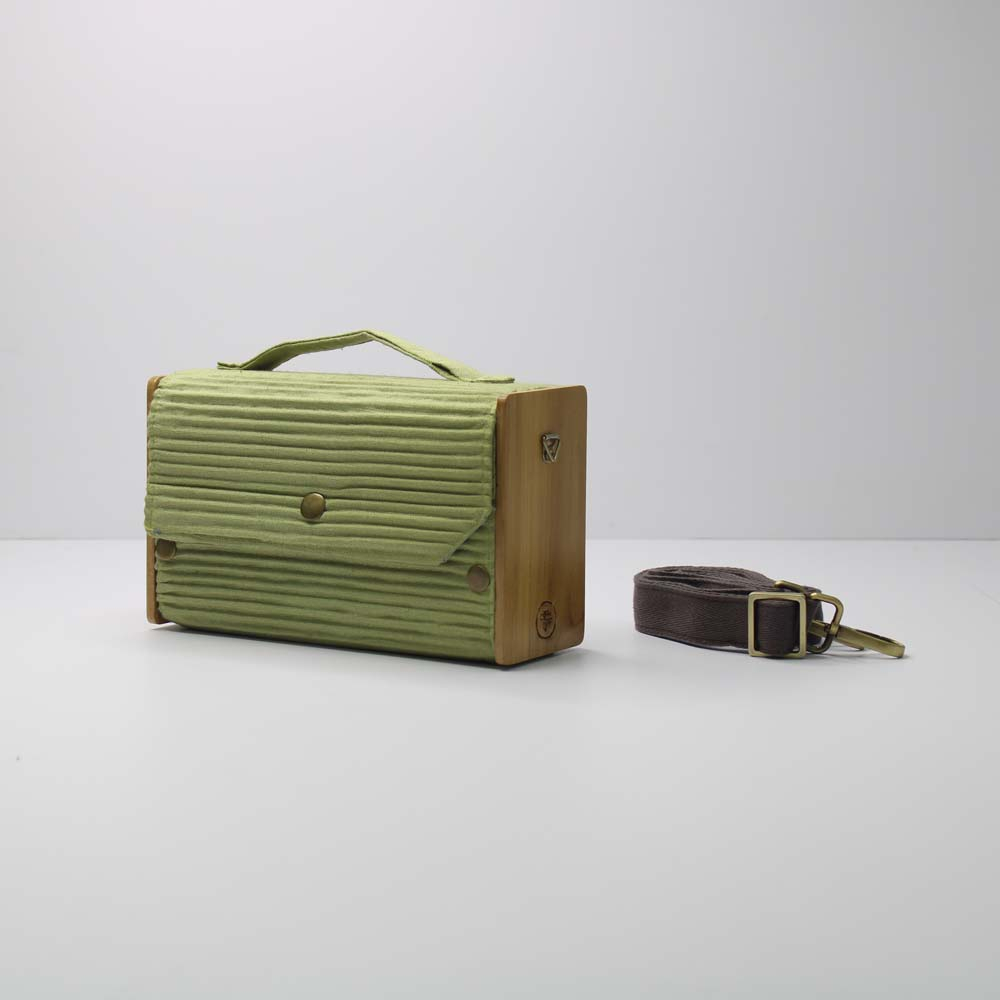 Box Sling Bag/Clutch Single Sleeve (Solid Pista Green)