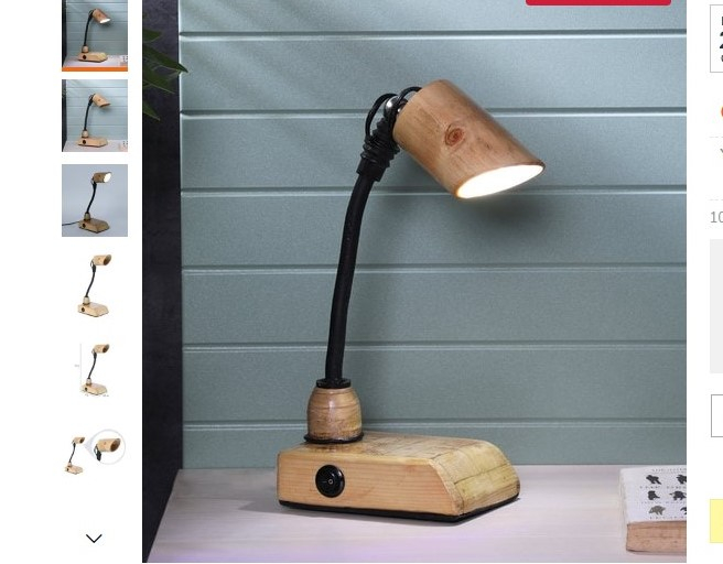 WOODEN CONDUIT STUDY LAMP 