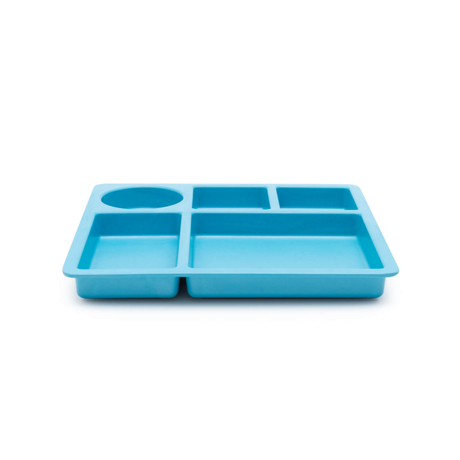 Bamboo Divided Plate for Kids, 5 Portioned Sections - Dolphin Blue