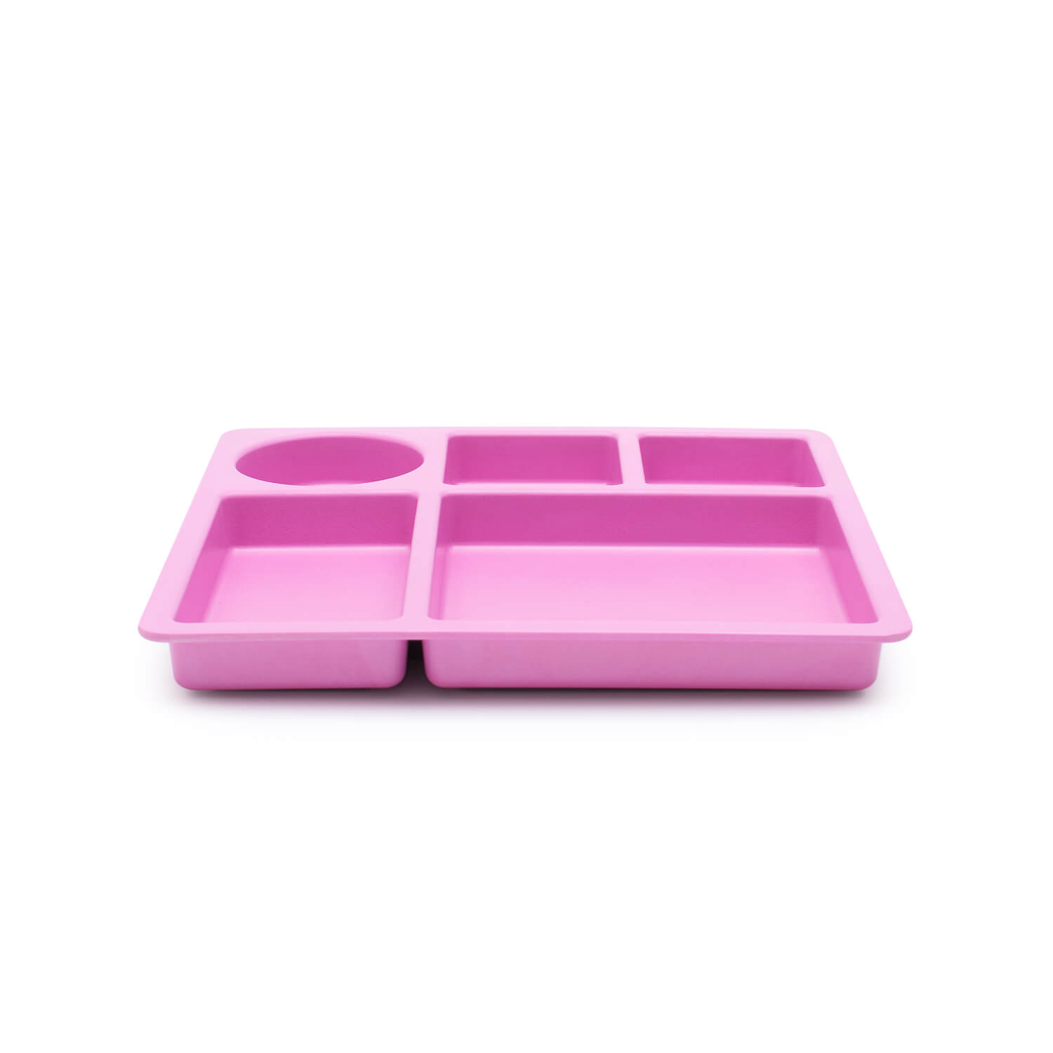 Bamboo Divided Plate for Kids, 5 Portioned Sections - Flamingo Pink