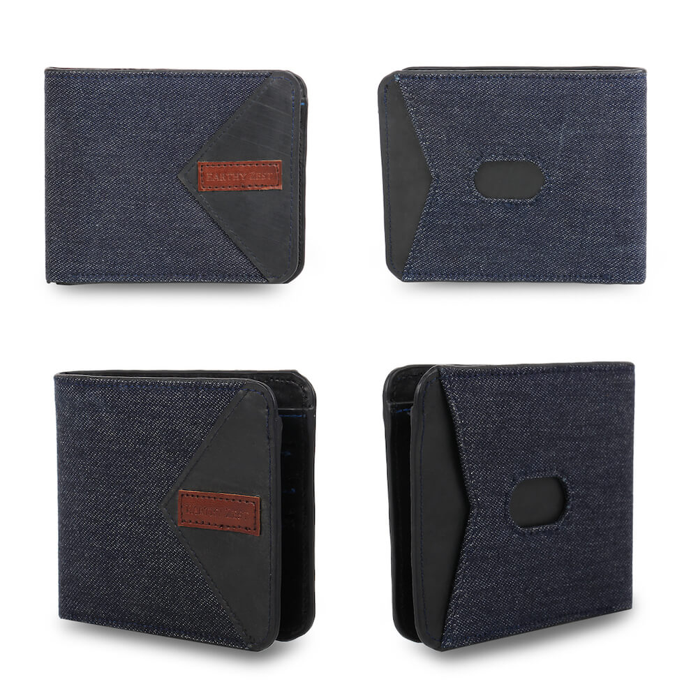 Denim bifold mens wallet