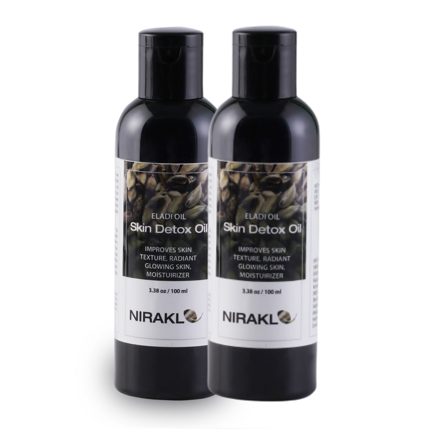 Skin Detox Oil Value Pack | Nirakle Eladi Oil | Improves Skin Texture | For Radiant Glowing Skin | Moisturizer (Pack of 2) (100 ml x 2)