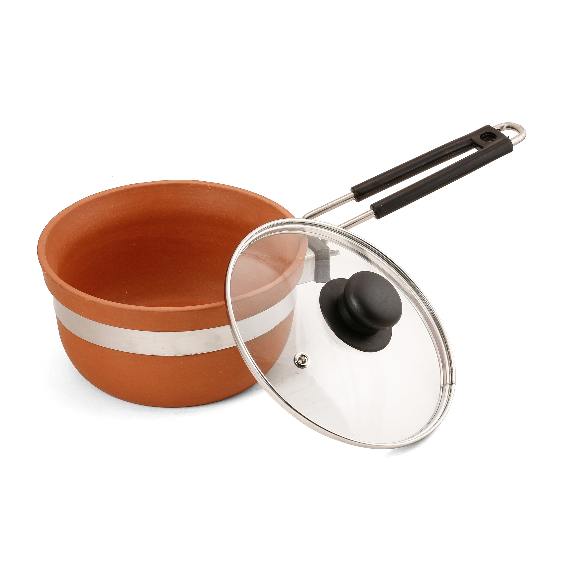 Earthenware Frying Pan with Glass Lid