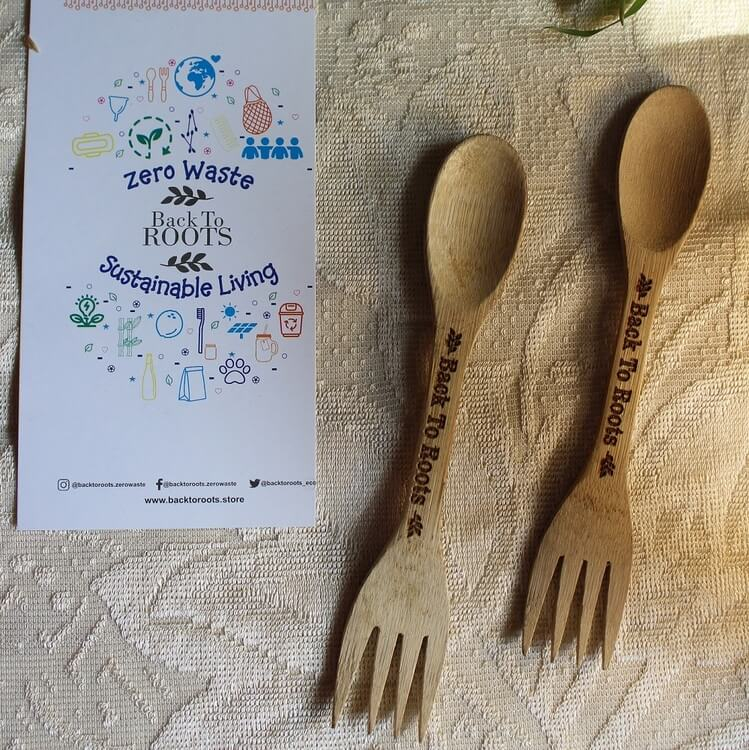 Bamboo Spork | Eco Friendly, Natural & Handmade | Set of 2