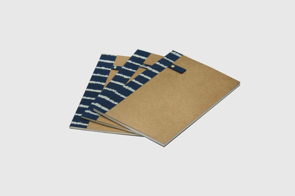 A5 Paperback Notebook - Set of 3 (Navy Blue Single LInes)