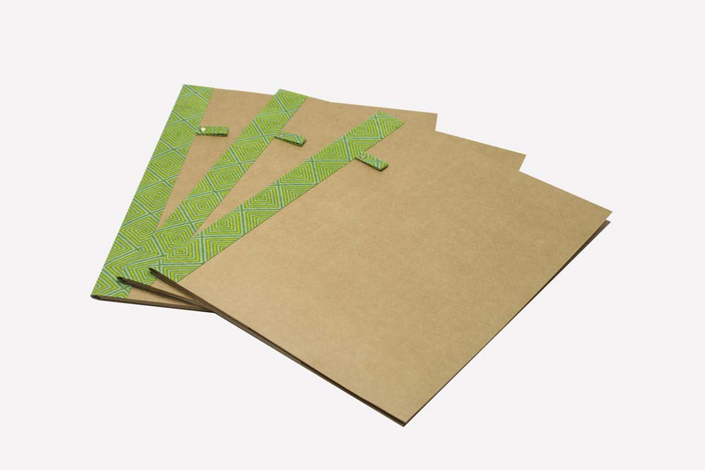 A4 File Folder- Set of 3 (Geometric Green)