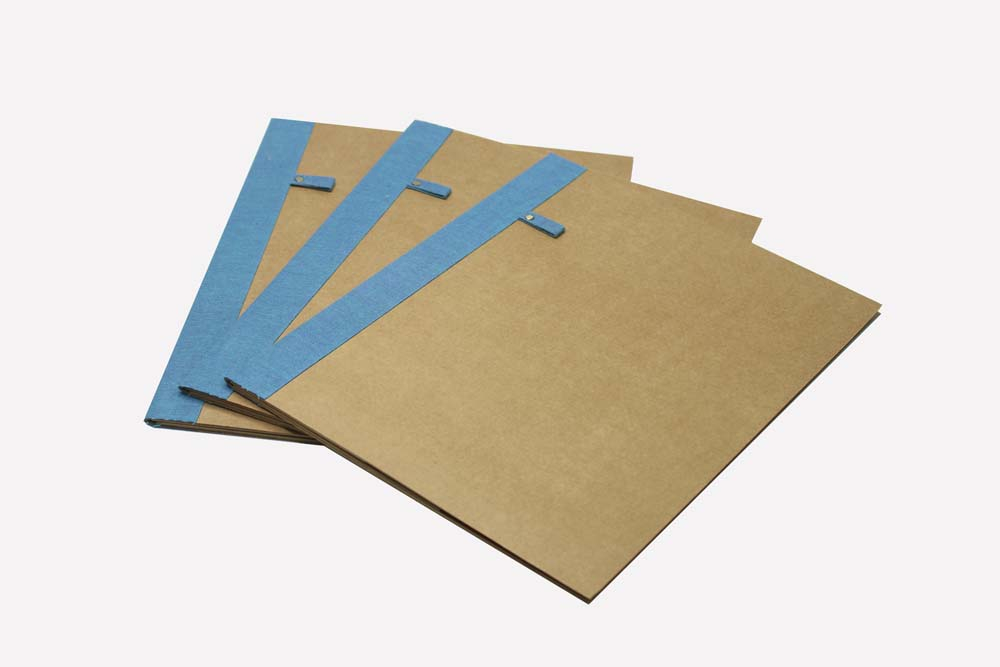 A4 File Folder- Set of 3 (Solid Blue)