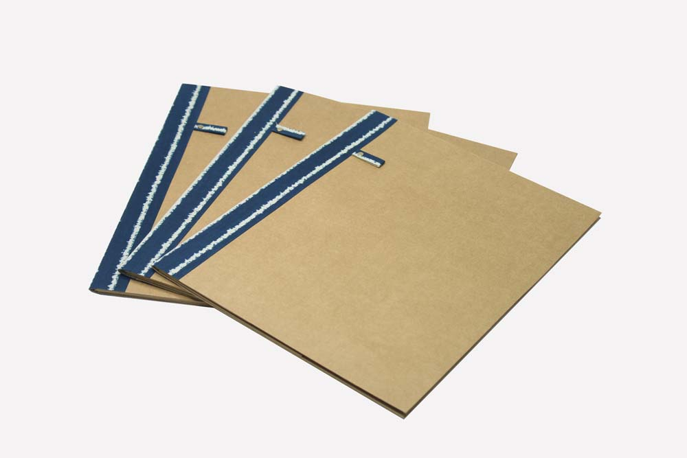 A4 File Folder- Set of 3 (Blue Single Lines)