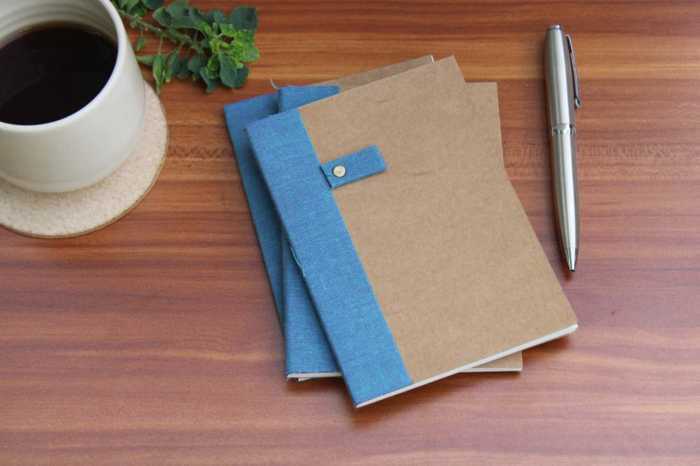 A6 Paperback Notebook - Set of 3 (Solid Blue)