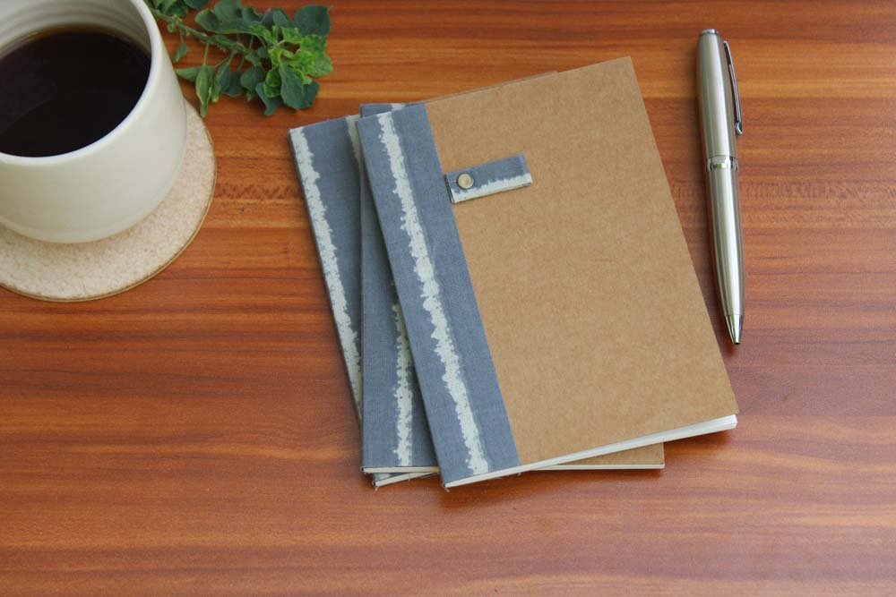 A6 Paperback Notebook - Set of 3 (Grey Single Line)