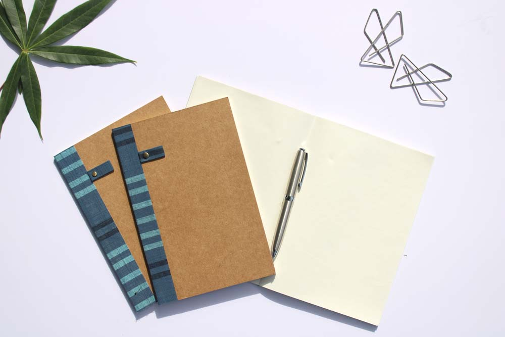 A5 Paperback Notebook - Set of 3 (Blue Double Line)