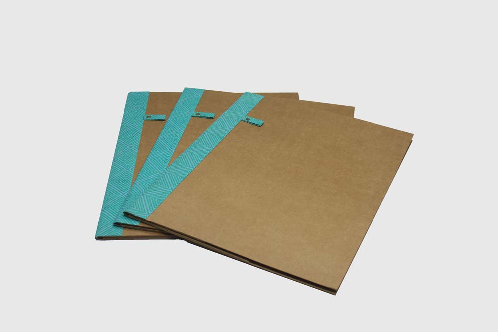 A4 File Folder- Set of 3 (Geometric Blue)