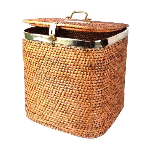 Natural Cane Laundry cum Storage Basket (Square 16