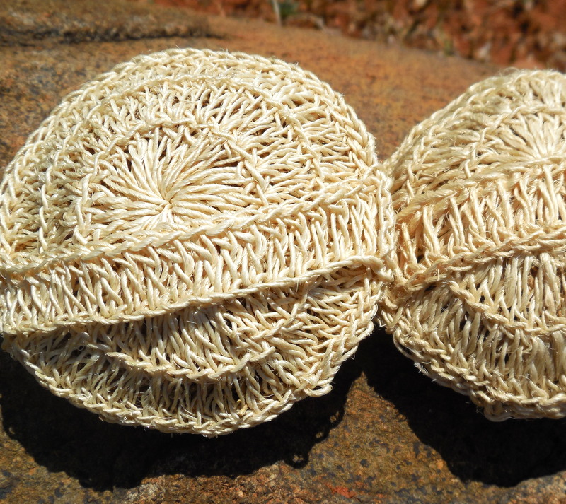 Handmade Vetriver Sisal Natural Bath Scrub/Loofah - 10cm (Set of 2)