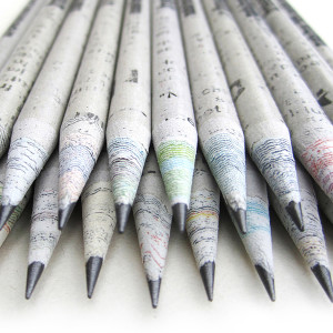 Recycled Newspaper pencil (Pack of 10 pencils with Free Sharpener and Eraser)