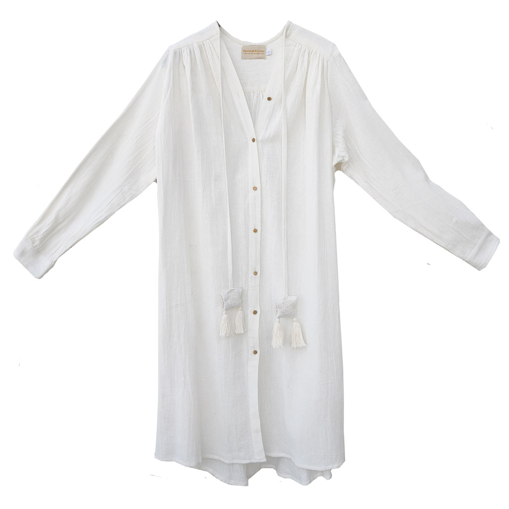 Open mind long open shirt - Bamboo Silk