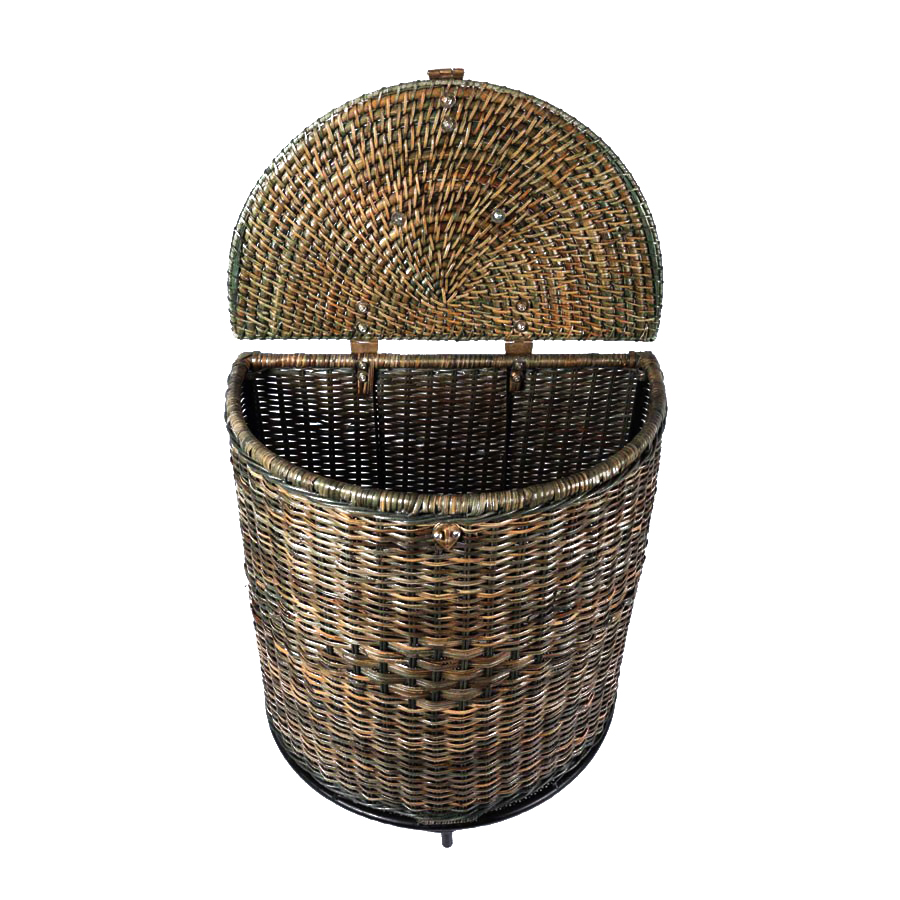 Natural Cane Laundry cum Storage Basket (Semi Circle, Height: 19