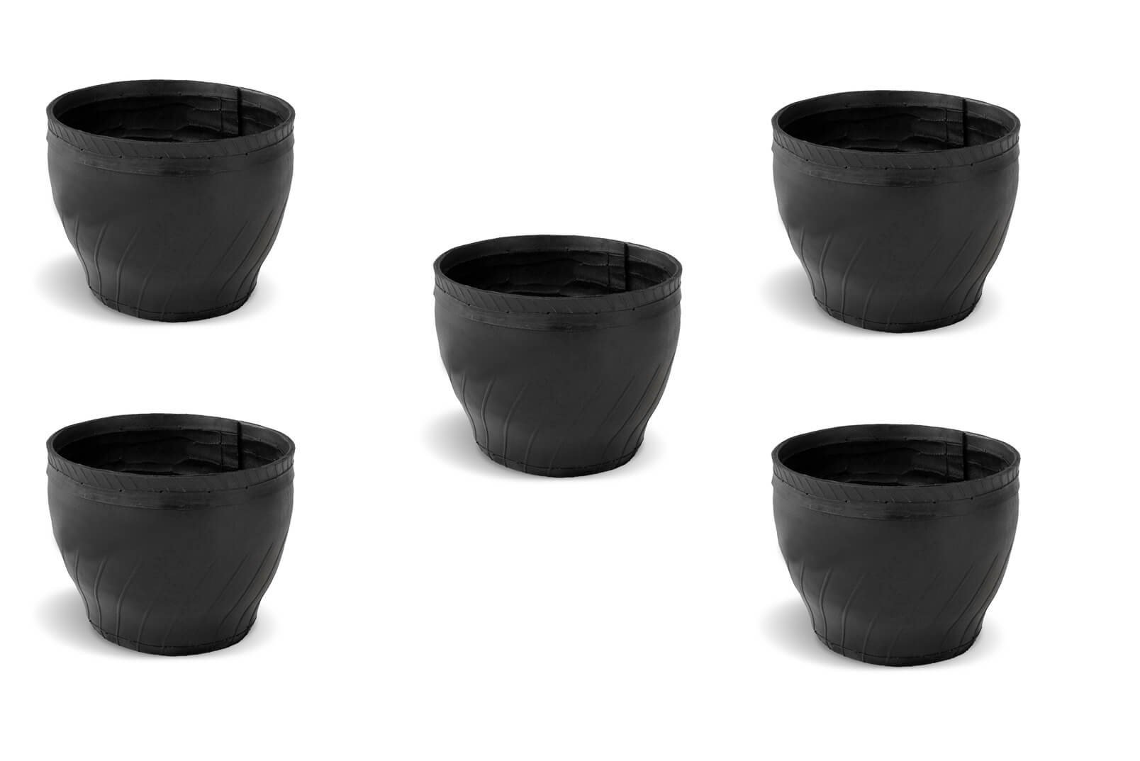 De'Dzines Unbreakable Classic Pot Rubber Planters of Height 11 inches (Set of 5) Indoor / Outdoor