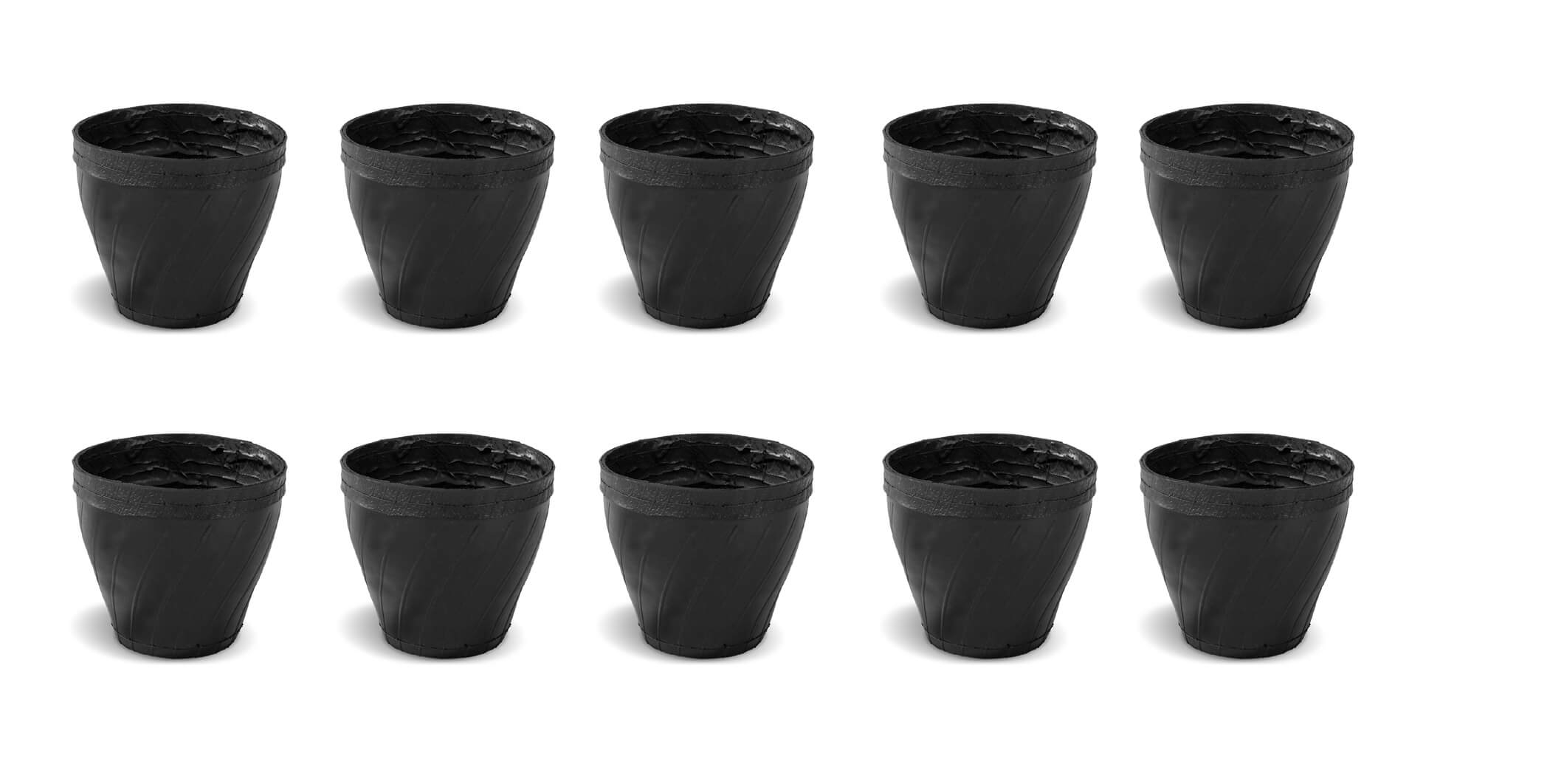 De'Dzines Unbreakable Classic Pot Rubber Planters of Height 9 inches (Set of 10) Indoor / Outdoor