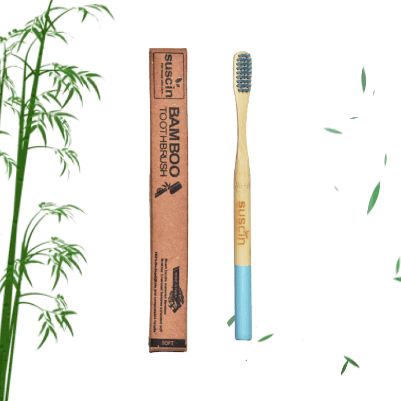 Suscin Premium Bamboo PHOENIX Toothbrush Blue Single