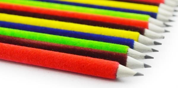 Recycled Velvet pencils (Pack of 10 pencils with Free Sharpener and Eraser)