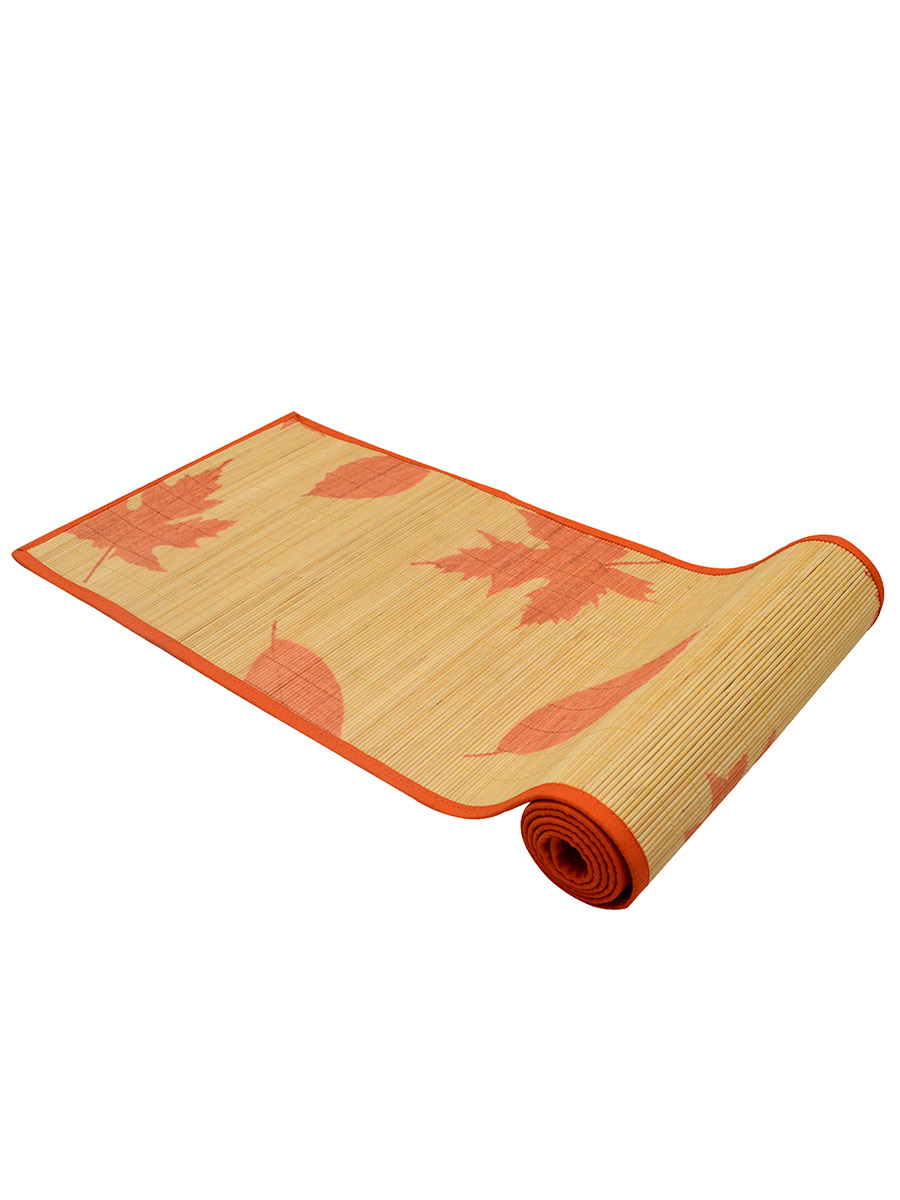 Bamboo Table Runner Orange Maple Leaf Digital Print (30 x 135 cms) 