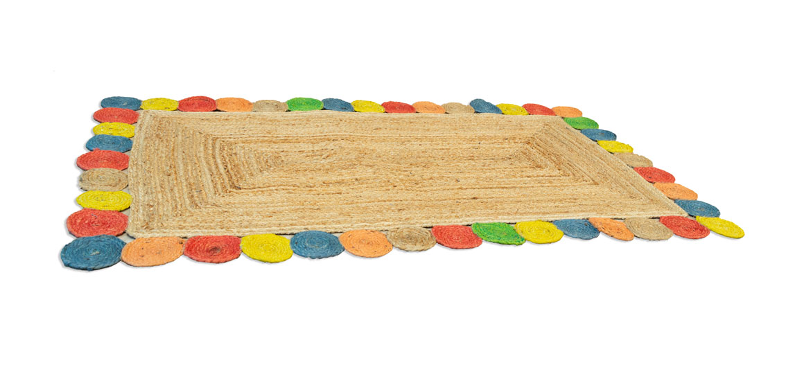 Rectangle Jute Rug - Multicolored