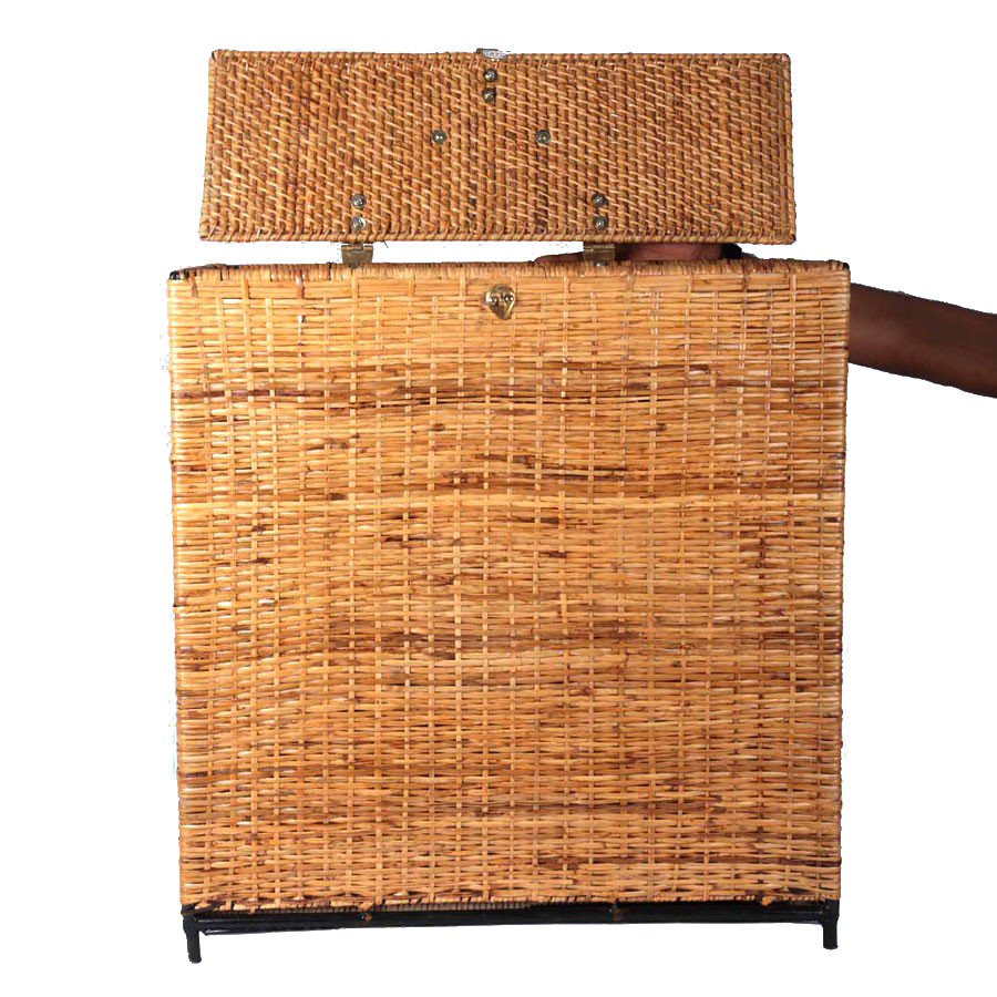 Traditional Cane Laundry cum Storage Basket (Rectangle, Height: 24