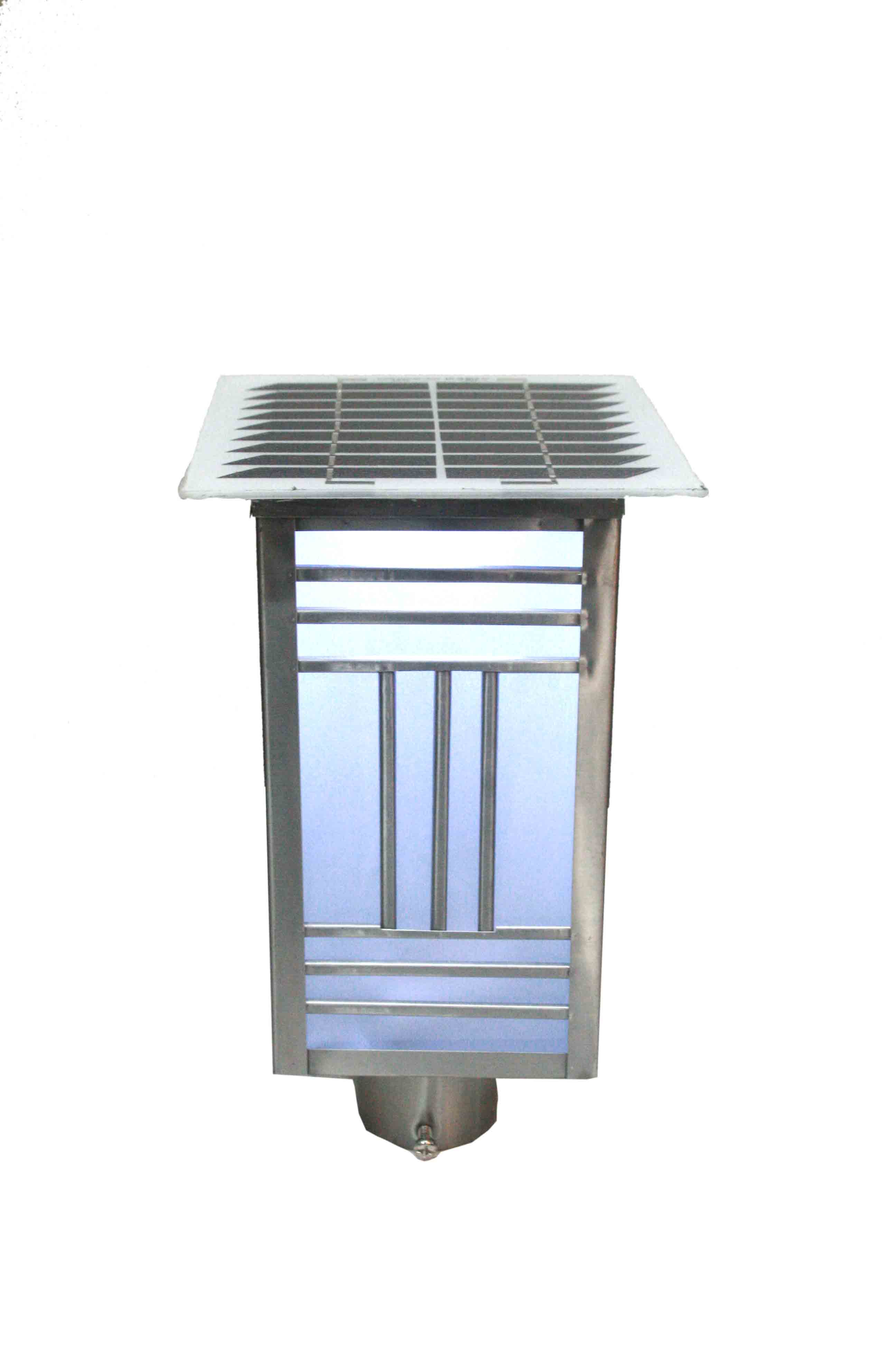 Solar Exterior Gate & Bollard Lamp in Stainless Steel Body