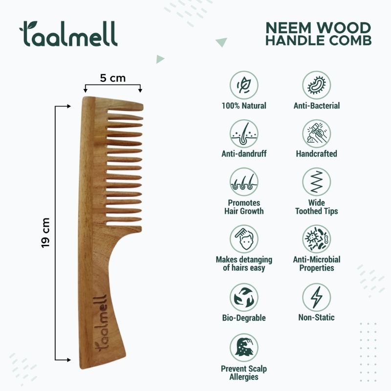 Neemwood Handle Comb ( Pack of 2)