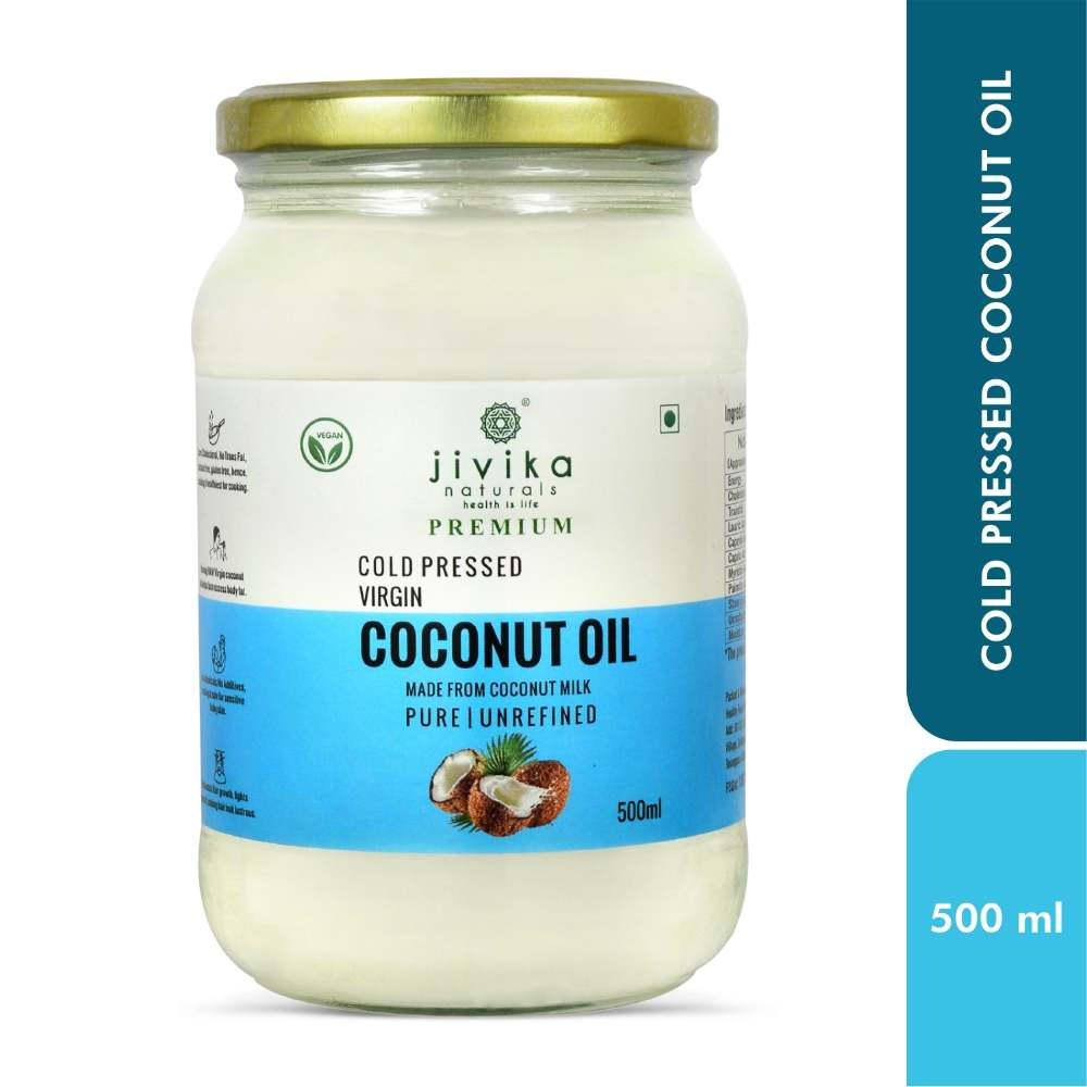 Jivika Cold Pressed Virgin Coconut Oil 500ml (Glass Jar)