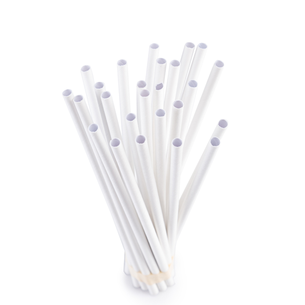 6mm Paper Straws white - Pack of 50